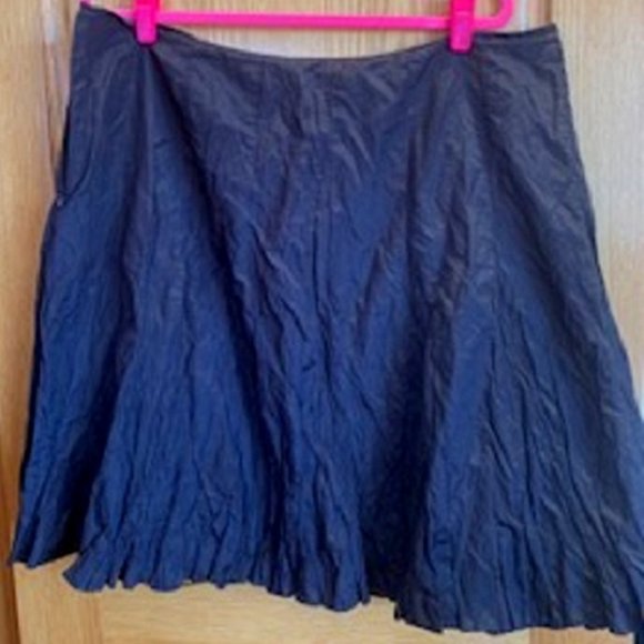 Emanuel Ungaro Women Brown Knee Length A-Line Skirt Fully Lined Side Zip Sz 18W - Picture 1 of 6